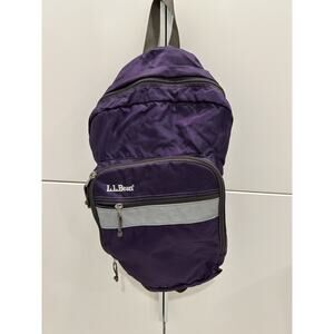 LLBean Backpack Junior Original Book Pack Purple Nylon - Kids Teens